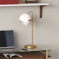 thumbnail image 2 of Henn & Hart TL0783 Sims Brass Finish Desk Lamp with White Shade, 2 of 11