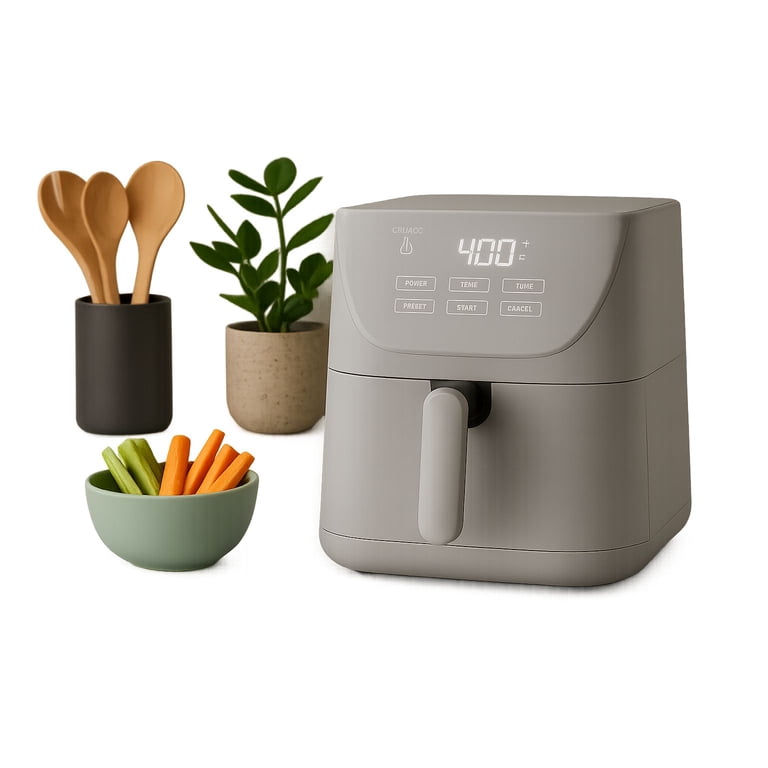 CRUXGG 6QT Touch-Activated Air Fryer – GRAY- Touch Activated  display picture 1