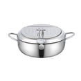 thumbnail image 2 of Binmer Deeps Fryer Pot Tempura Frying Pot With Lid 304 Stainless Steel With Temperature Control And Oil Drip Drainer Rack For Kitchen French Fries, 2 of 8