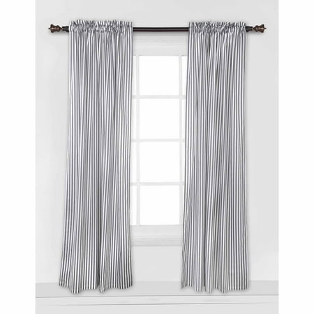 Bacati - MixNMatch Pin Dots Curtain Panel 42 x 84 inches 100% Cotton Percale Fabrics, Gray