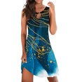 thumbnail image 1 of SMihono Robe d'Été Grande Taille pour Femmes 2023 Été Confortable Mode Décontractée Sans Manches Col en V Imprimé Robe Moulante, 1 of 5