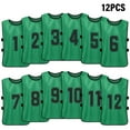 thumbnail image 1 of Graflsoa 12-Pack Adult Reversible Team Vests with Numbers 1-12, Grass Green, Breathable Polyester for Sports Practice, 1 of 7