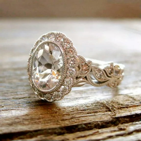 Pretty Cubic Zircon Women Party 925 Silver Rings Anniversary Jewelry Sz 6-10