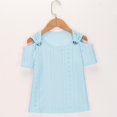 thumbnail image 6 of Mercatoo Girls Cold Shoulder T-Shirt Hollow Out Eyelet Tunic Blouse Tween Girls Trendy Going Out Blouses Cute T-Shirt Summer Tops, 6 of 8