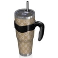 thumbnail image 2 of 40oz Tumbler,Golden Christmas Pattern Insulated Tumblers with Removable Handle,Stainless Steel Double Vacuum Coffee Tumbler Cup with Straw for Home,Office,Travel,Party, 2 of 5