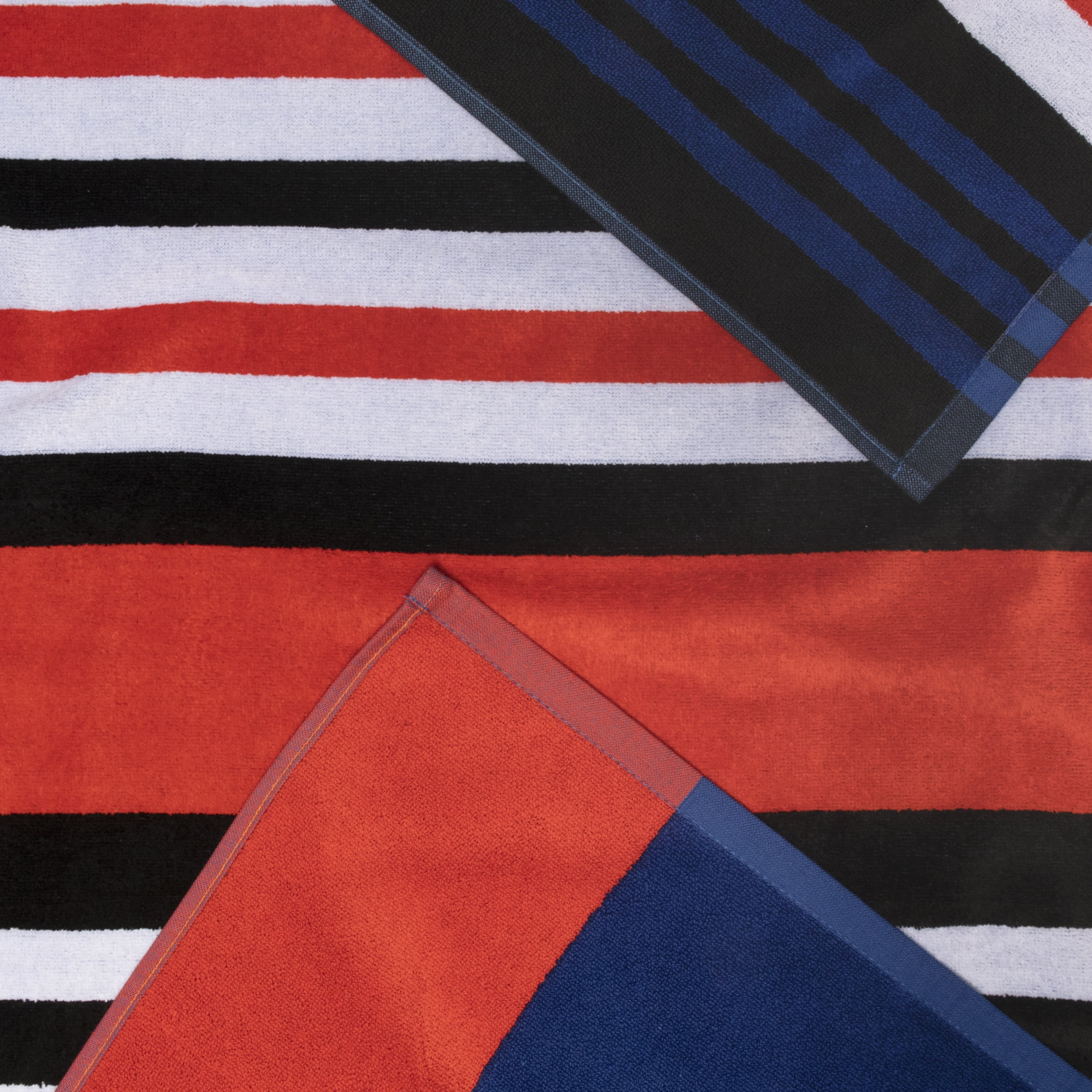 Long Island Beach Towel, 100% Cotton, Poolside Lounging, Sunbathing, Soft, Absorbent, Quick Dry, Mediumweight, Cotton Terry, Velour, Oversized Beach Towel , 35" x 67", Red by Blue Nile Mills