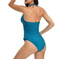 thumbnail image 5 of Wycnly Bathing Suits for Women Womens Swimsuits High Waist Swimsuit for Women Solid Strap Halter Push-up Bathing Suits Ladies Slim Ruched Modest Swimwear Tankini Bikini One Piece Swimsuit, 5 of 7