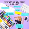 thumbnail image 2 of ARTISTRO 50 Color Watercolor Paint Set - Portable Paint Art Kit with Palette and Brush Pens - Travel Water Color Set for Adults, Professionals, Kids - Art and Painting Supplies - Gift Idea, 2 of 7