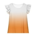 thumbnail image 2 of Jalioing Girls Summer Tops Ruffle Cap Sleeve Cute Gradient Shirts Casual Loose Crew Neck T Shirt Blouses 3-15 Years, 2 of 8