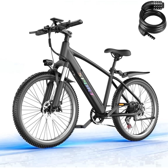 Pikabike E-Mountain Bike, 26" 1500W Continuous Electric Bike for Adults, 48V 12Ah Removable Battery, UL 2849, 25MPH, 65 Miles Range, off-Road
