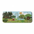 thumbnail image 1 of Cartoon Computer Mouse Pad, Fairy Wandering Forest Friends Pine Trees Fox Rabbit Birds, Rectangle Non-Slip Rubber Mousepad Large, 31" x 12" Gaming Size, Pale Sky Blue Emerald, by Ambesonne, 1 of 2