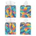thumbnail image 2 of Balery Colorful Fish 1 Porta Pañuelos de Cuero con Estampado – Funda Moderna Cuadrada para Caja de Pañuelos, Dispensador 5x5x5'', 2 of 7