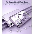 thumbnail image 3 of Magnetic Clear for iPhone 11 Case with Exlusive Build-in Camera Cover [No.1 Strong N52 Magnets] [Compatible with Magsafe] for Women Girls Phone Case (6.1")-Purple, 3 of 7