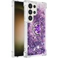 thumbnail image 3 of Compatible with Samsung Galaxy S24 Ultra Case Girls Women Galaxy S24 Ultra Case Glitter Liquid Cute Clear with Kickstand Diamond Ring Shockproof Case for Samsung Galaxy S24 Ultra Purple YBR, 3 of 14