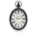 thumbnail image 1 of Reloj de pared Mterry pequeño, retro, ovalado, diseño antiguo, negro, 1 of 7