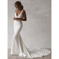 thumbnail image 3 of Vestido de novia SHANDUAO Simple Boho con cuello en V Sirena Satinado 2025, 3 of 5
