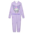 thumbnail image 3 of Kuromi And My Melody Unisex Onesie Pajamas Zipper Jumpsuit Hooded One Piece Sleepwear for Family Mens Womens, 3 of 7