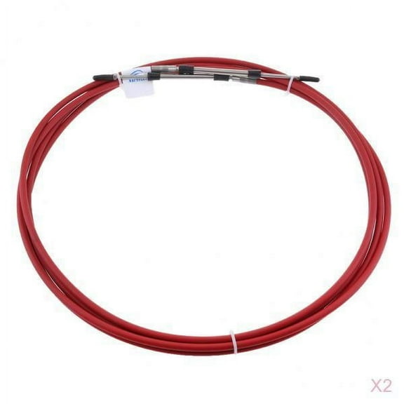 2pcs Marine Boat Throttle Cable 10ft, Motorcycle Throttle Lines /Extraction Wires For Outboard