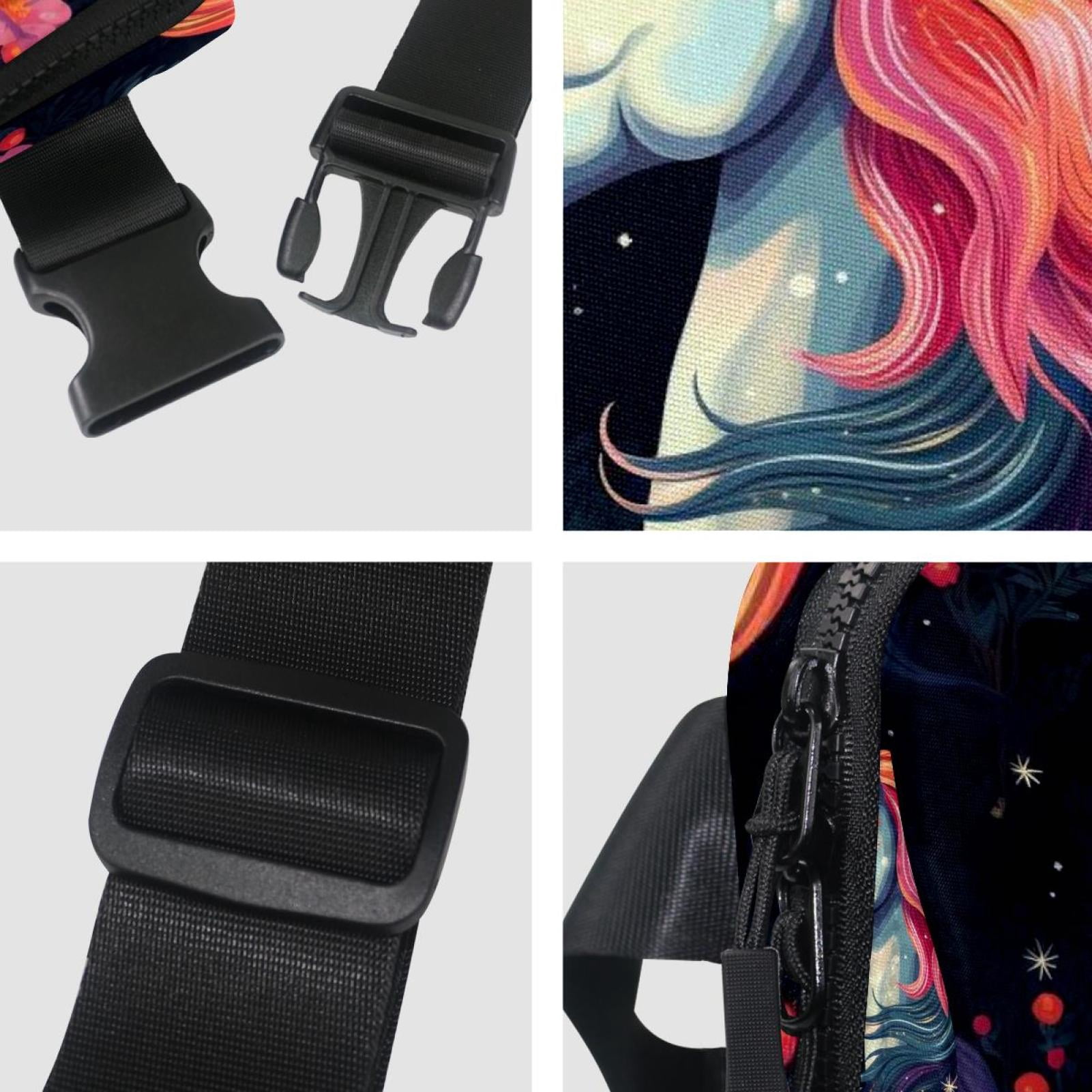 Star Unicorns Lightweight Adjustable Crossbody Bag with Extension Strap - Unisex Fanny Pack, Money Belt, Waist Bag
