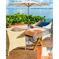 thumbnail image 5 of Fsddascl Burnt Orange Gray Outdoor Tablecloth - 60x84 Inch Rectangle Dining Table Cover, Geometric Oil Painted Abstract Modern Waterproof Outdoor Table Cloth with Umbrella Hole & Zipper for Patio, 5 of 7