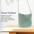 thumbnail image 5 of SAGEFINDS Crochet Crossbody Bag, Women's Shoulder Purse with Adustable Strap, 100% Cotton - Sage, 5 of 6