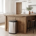 thumbnail image 3 of Nine Stars Automatic Kitchen Trash Can, 13.2 Gallon Stainless Steel, Motion Sensor Hands free Soft Close Lid Garbage Bin, Silver, 3 of 7