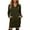 Army Green, variant on Women's V Neck Long Sleeve Mini Hooded Dress Dual Side Patch Pockets Loose Fit Soft Jersey Loungewear Casual Sweatshirt Dress