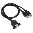 thumbnail image 2 of Línea De Extensión - De Doble Puerto USB 2.0 De De 0.9 Pies Con Orificio Fijo Soledad Doble cable USB macho a hembra, 2 of 10