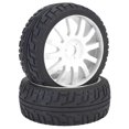 thumbnail image 1 of Rubber Tires for Wheel Rims and Hubs for 1/8 On-Road RC Racing Car (White), 1 of 4