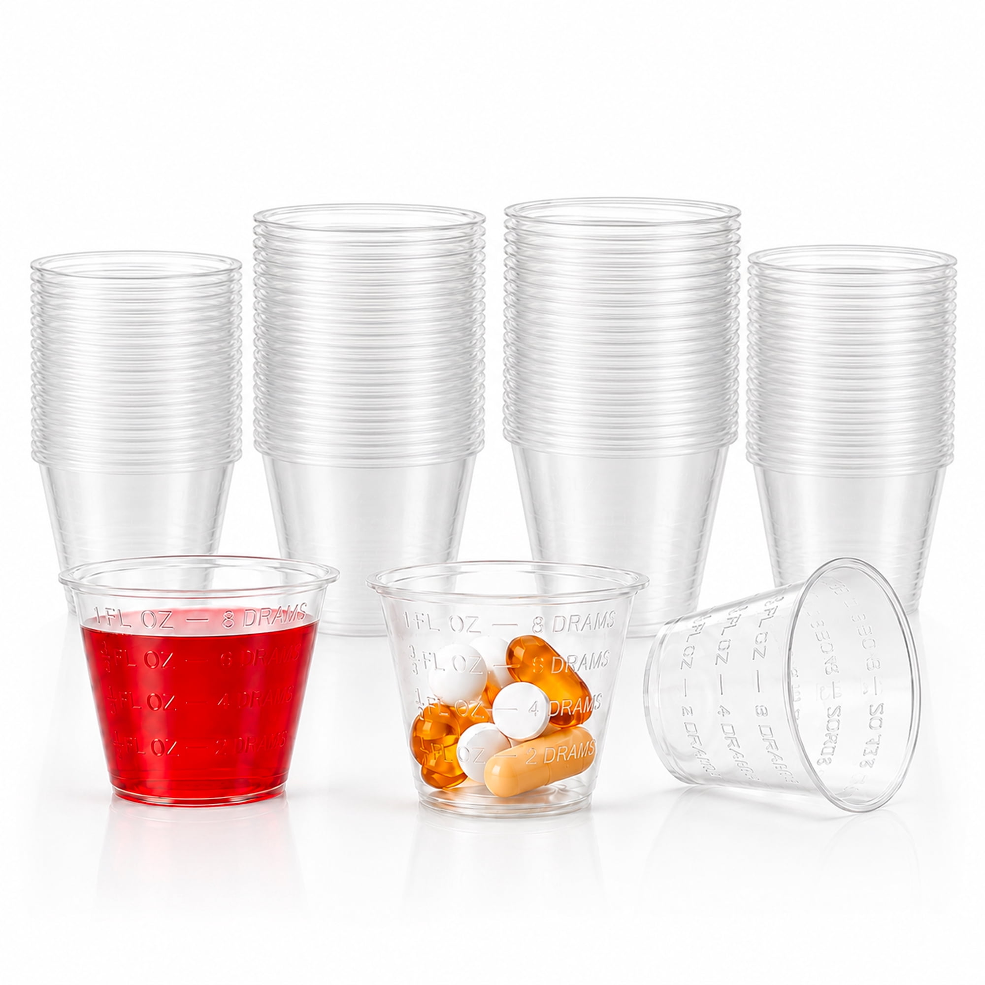MEDca Plastic Medicine Dosing Cups, 1 oz Capacity, 100 Count