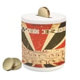 thumbnail image 1 of Saying Piggy Bank, I Love Rome Lettering with Circus Tent and Bold Stripes Print, Ceramic Coin Bank Money Box for Cash Saving, 3.6" X 3.2", Red Dark Green and White, by Ambesonne, 1 of 4
