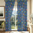 Blue Monster Pattern Monster Cartoon Truck Blue Pattern Sheer Curtains, Voile Drapes with ...