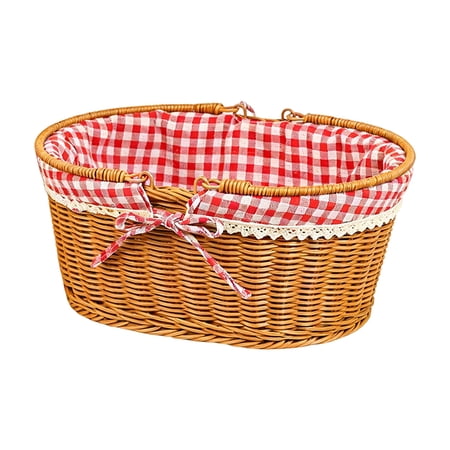Harvest Basket With Reinforced Handle Woven Basket For Camping Grocery Shopping And Home Decoration