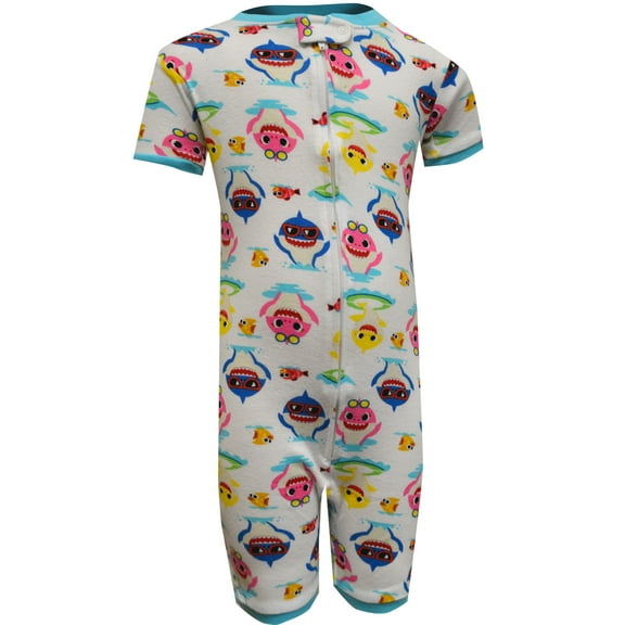 AME Sleepwear Boys Baby Shark Water Fun Cotton Infant Sleeper One Piece Pajamas
