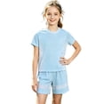 thumbnail image 2 of Babcutegg Boys and Girls Two-Piece Summer Outfit – UPF 50+ Sun Protection Mesh Top with Matching Quick-Dry Athletic Shorts for Outdoor Activities Light Blue Size 11-12Years, 2 of 8