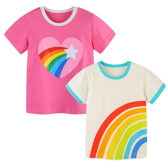 Aolyty Little Girls Top Set Short Sleeve 4T
