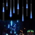thumbnail image 2 of LINLIN Solar Meteor String Lights, 50cm 10 Tubes Falling Rain Lights Solar Garden String Lights with 8 Mode for Garden, 2 of 8