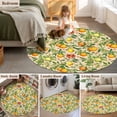 thumbnail image 5 of Round Rugs 7 Ft, Yellow Lemons Non Slip Area Rugs for Kitchen Bedroom Entryway, Summer Botanical Watercolor Orange Washable Carpet Runner Rug Floor Mats for Bedroom Home Decor, 5 of 8