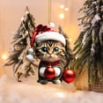 thumbnail image 4 of Lilixerw Christmas Cute Cat Pendant,Mini Cartoon Holding Cat Acrylic Pendant for Christmas Tree Ornaments, 4 of 4