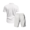 thumbnail image 6 of mihongmao Summer Lounge Sets for Men Y2k Outfits Men Casual Round Neck Solid Color Pullover Fitness Sports Sleeveless T Shirt Blouse Top Short Set White XL, 6 of 8