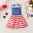 thumbnail image 2 of mgoYE Toddler July 4th Outfit Girl 4th of July Todddler Girls Outfit Strars Stripes Spaghetti Strap Little Girl Dress Kids Independence Day Clothes(Watermelon Red,3-4 Years), 2 of 5