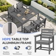 thumbnail image 5 of SERWALL 9-Piece Outdoor Dining Set with Expandable Patio Dining Table and 8 Chairs, 60–83 Inch All-Weather HDPE Patio Furniture Sets for Backyard, Garden, Deck, Poolside - Gray, 5 of 7