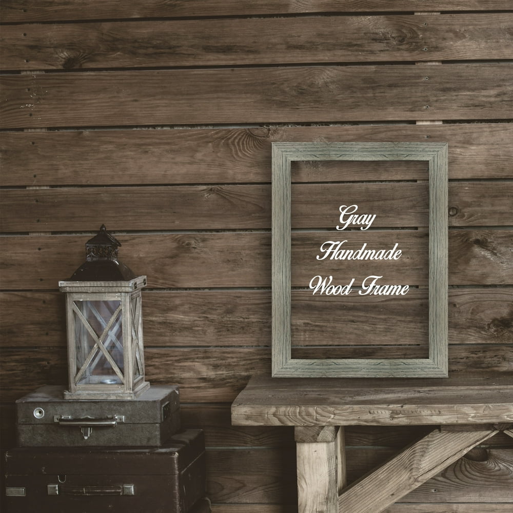 Gray Wood Photo Poster Canvas Art Picture Frame Rustic Distressed Barnwood