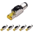 thumbnail image 1 of 6-Pack Tool Free Shielded RJ45 Cat 8, Cat8 Field Termination Plug, Cat8 Connector, Cat8 Plug, 1 of 7