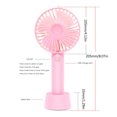 thumbnail image 3 of Ventilador de mano portátil 1200mAh Ventilador pequeño para acampar Senderismo Pesca (Rosa), 3 of 5