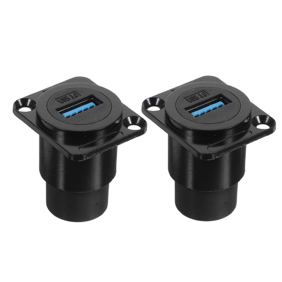 FELTECHELECTR Adaptador de montaje en panel de 2 piezas, transferencia de datos de doble cabezal, puerto USB impermeable, montaje en superficie, adaptador USB para montaje en panel (USB 3.0)