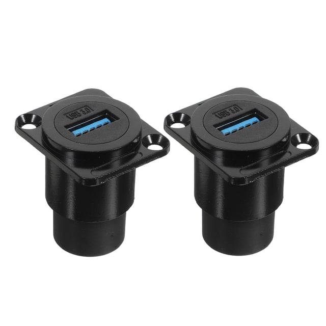 FELTECHELECTR Adaptador de montaje en panel de 2 piezas, transferencia de datos de doble cabezal, puerto USB impermeable, montaje en superficie, adaptador USB para montaje en panel (USB 3.0)