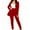 Red, variant on Azrian Pants for Women,Womens Plus Business Suit Sets Attire 2 Piece Outfits Long Sleeve Coats Tops Solid Long Pants Sets