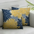 thumbnail image 2 of Wuche  Navy Blue Yellow Pillow Covers Set of 2, Modern Geometry Dahlia Floral Print Decorative Throw Pillow Covers Outdoor Farmhouse Cushion Case for Home Couch Sofa Bed Decoration, 2 of 6