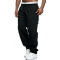 thumbnail image 4 of Mens Classic Cargo Pants Relaxed Fit Cargo Pant Solid Black M, 4 of 5